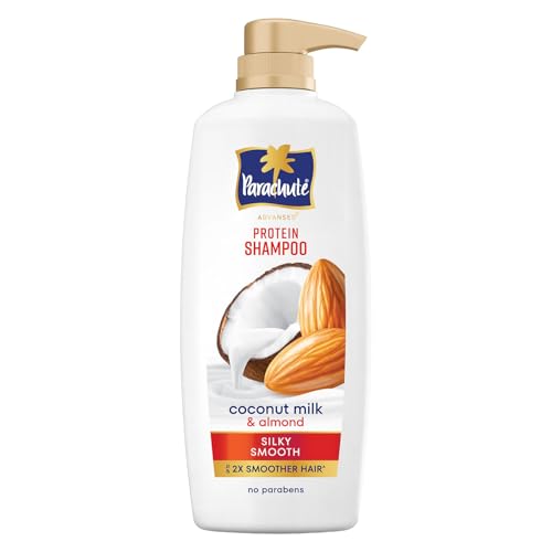 Image of Parachute Advansed Protein Shampoo with Coconut Milk & Almond | Up to 2X smoother hair | Silky smooth | Protein Lock Technology | Paraben free | For Men & Women | 1L