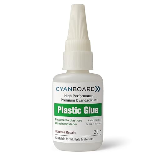 Cyanboard, pegamento para plásticos 20 grs. Super pegamento fuerte de sacado rápido para plásticos y materiales sintéticos, glue, adhesivo fuerte para reparación, manualidades, DIY.