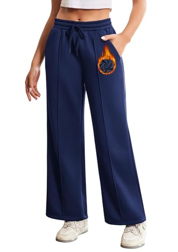 Pantalon actif ample femme jambe large taille haute pantalon de jogging stylé avec poches Vantor