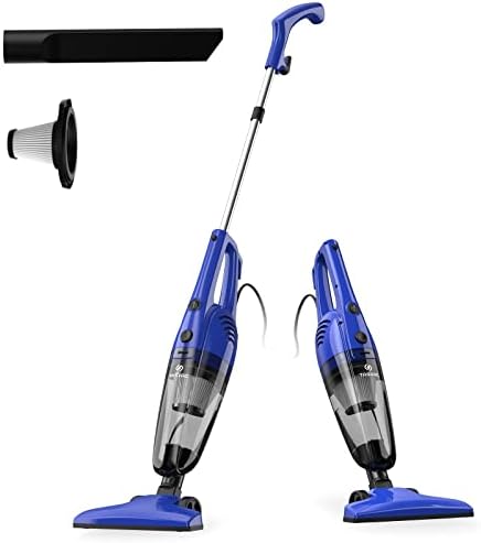 DevoacTech R5S Stick Vacuum Cleaner, Extra Long Cord 20FT, 16KPa Powerful Suction, 3 in 1 Lightweight Corded Vacuum Cleaner with HEPA Filter, 400W Handheld Vac for Pet Hair Hard Floor Home