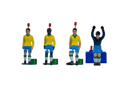 TIPP-KICK Clásicos – Brasil, los campeones de la Copa del Mundo 1970 – El Set de Jugadores de futbolín con Kicker, Top-Kicker, Star-Kicker y Portero I Accesorios