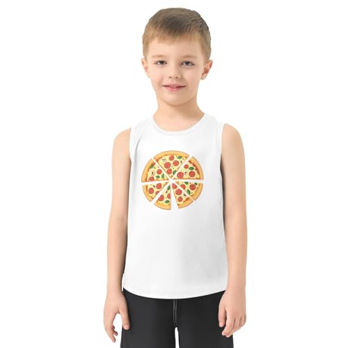 Boys Tank Top Shirts Pizza Print Food Sleeveless T-Shirts Crew Neck for Kids Clothing Children2