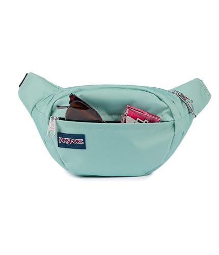 Image of JanSport Fifth Avenue Fanny Pack Crossbody Bags for Women, Men - Stylish, Durable Waist Bag with Adjustable Belt, Main Zippered Pocket, Quick Stash Pocket, Travel Essentials, Faded Sage