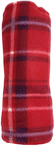 2 x rosso tartan coperta in pile mantellina