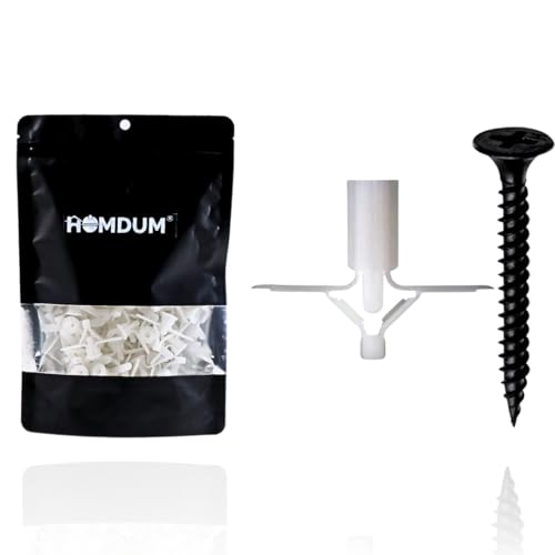 Image of Homdum Toggle Drywall anchor - Butterfly Nylon Plug Size 10 x 35 mm 100 nos with Drywall screw 100 nos total items 200 nos.
