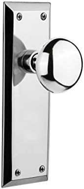 Nostalgic Warehouse New York Plate with New York Knob, Double Dummy, Bright Chrome