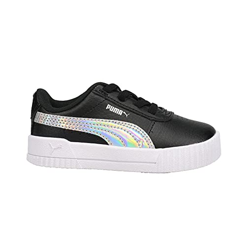 PUMA Carina Rainbow Toddler Sneakers in Black/Silver, Size 5