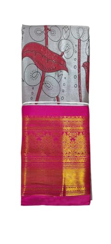 Image of VFCollections Women's Kalamkari Kanchipuram Silk Pattu Sarees With Blouse