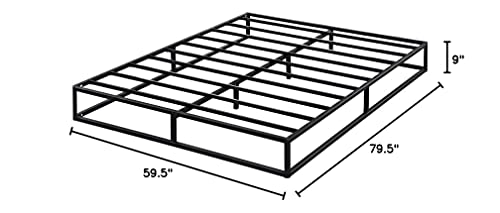 Olee Sleep 9 Inch Modern Metal Platform Bed Frame / Steel Slats / Mattress Foundation / No Box Spring Needed, Queen #TOP1