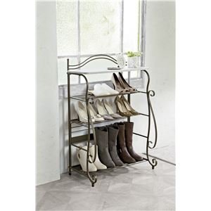 Amazon|アンティーク調 シューズラック/下駄箱 【幅62cm】 スチール製 Amazon|アンティーク調 シューズラック/下駄箱 【幅62cm】 スチール製