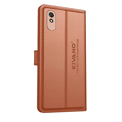 Image of KIVANO Compatible with Xiaomi Redmi 9A / Redmi 9i / Redmi 9A Sport Flip Cover | Leather Finish | Inside Pockets & Inbuilt Stand | Shockproof Wallet Style Magnetic Closure Back Cover Case