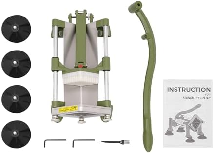 Heavy Duty Electric French Fry Cutter - 200W Commercial Potato Cutter with 1/2" & 3/8" Blades - Perfect for Potatoes, Carrots, Cucumbers, Onions - Ideal for Home & Restaurant Use