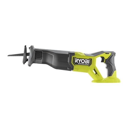 RYOBI - Scie sabre sans fils 18 volts ONE+, Brushless, pour coupe d'acier, plastique, bois, course 32mm, (sans batterie ni chargeur) - RRS18BL-0