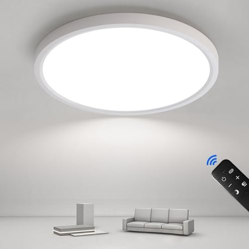 JDONG Led Deckenleuchte Dimmbar 72W Rund Deckenlampe mit Fernbedienung 3000K-6000K Wohnzimmerlampe ultrad&uuml;nn Leuchte f&uuml;r Wohnzimmer, Schlafzimmer Esszimmer B&uuml;ro &Oslash;60*2.5CM