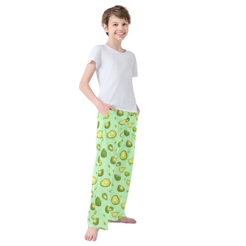 Boys' Pants Avocado Green Leaf Fruit Long Bottoms Jogger Pants Elastic Waist Trousers with Pockets S-XL4