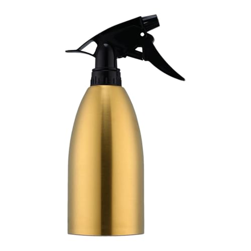 PEWETE ステンレス製スプレーボトル 500ml 多目的ガーデンポンプスプレー 手持ち式ボトル 家庭用芝生ガーデニング散水用, 金