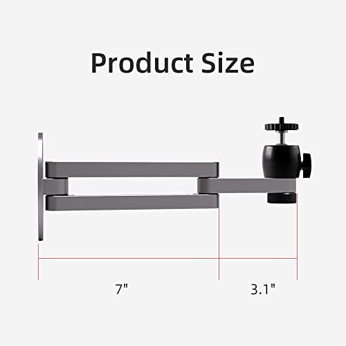 Liboer Foldable Projector Wall Mount Universal Adjustable Ceiling Wall Projector Mount Aluminum Alloy Projectors Stand,1/4" Screw Size (Wall Mount)…