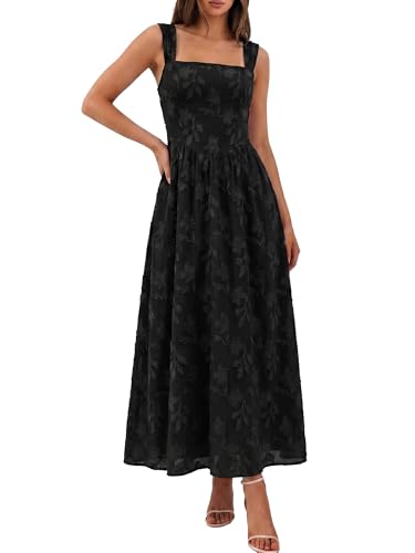 BerryGo Womens Fall Flowy Formal Wedding Guest Maxi Dresses Black