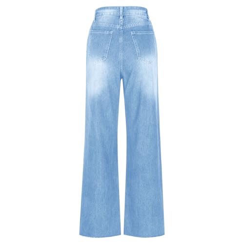 Distressed Wide Leg Jeans for Women High Waisted Loose Ripped Boyfriend Jeans Y2K Stretch Denim Jean Pants Streetwear4