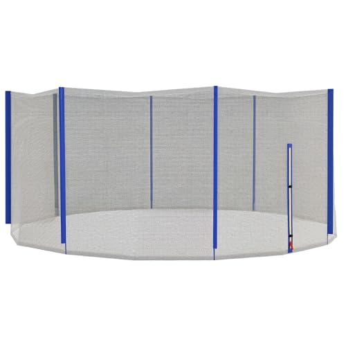 SPORTNOW Filet de Remplacement pour Trampolines Ø 366 cm 8 poteaux Droits Filet de sécurité pour Trampolines, Filet Rond avec entrée zippée