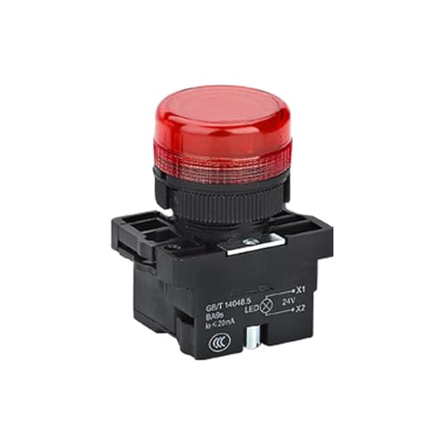 Piloto LED NP2-EV64 de 220V con cabezal plástico rojo para cuadro