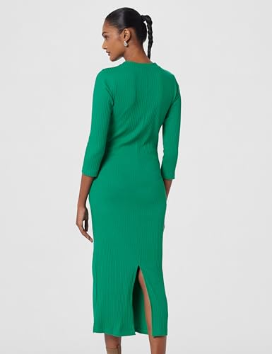 Image of barcino Black Rib Mock Round Neck Midi Dress