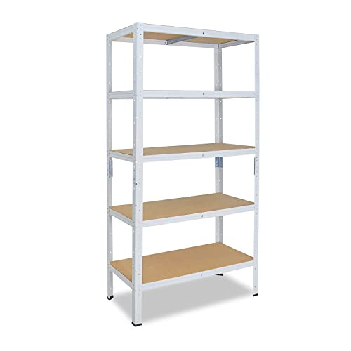 shelfplaza HOME 230x90x40 cm regał do dużych obciążeń w kolorze biały z 5 półkami i udźwigiem 175 kg na półkę