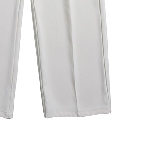 Men Wide Leg Casual Suit Pants Elastic Mid Waist Loose Fit Straight Pants Business Baggy Trousers with Pockets2