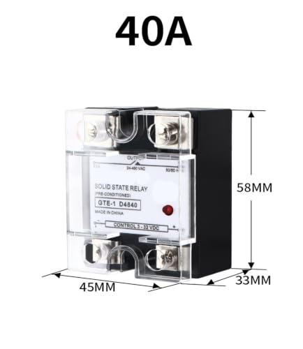 Relais statique AC-AC 40A 24-380V commande monophasée