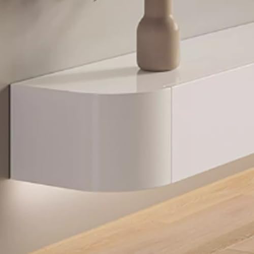Meuble TV moderne gain de place blanc étagère multimédia suspendue - 6