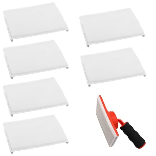 6 tamponi per illustratore di vernice, perfetto bordo, strumento di pittura per pareti, tamponi di ricambio per tagliabordi, per pittura interna(12 x 9 cm)