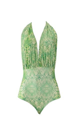 Maiô/Body em lycra frente única gola V com alça ajustável verão casual com proteção solar UV Donna B