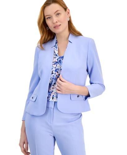 Kasper Women's Crepe Cut Out Collar Kissing Jacket2