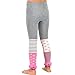 TeeHee Socks Little Girls Cute Comfy Thin Tights Footless 3 Pairs Stripe Polka Dot Ruffle Lacey Bottom Pink Heather Grey (6-8 Years)