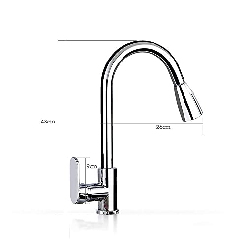 Robinet d'évier de cuisine avec bec extractible pivotant noir en laiton - 3