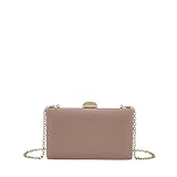 MODELISA - Bolso de Mano Clutch de Boda Rectangular con Cadena Elegante para Fiestas Mujer (Rosa Palo)