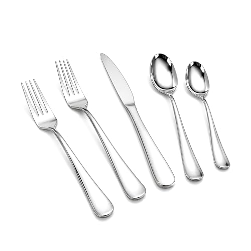 Image of Shri & Sam Heavy Thickness Cup Down Stainless Steel Cutlery Set of 20 | 4 Dinner Forks, 4 Salad Forks, 4 Dinner Knives, 4 Dinner Spoons, 4 Tea Spoons | Mirror Finish | Dishwasher Safe | Made in India