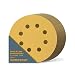 POWERTEC 44012G-50 5" 8 Hole 120 Grit Hook and Loop Sanding Discs - Gold (50 Pack)   