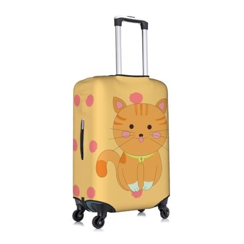 cute cartoon kitten Suitcase Cover Medium with Invisible Zipper, for Business and Travel, Without Suitcase3