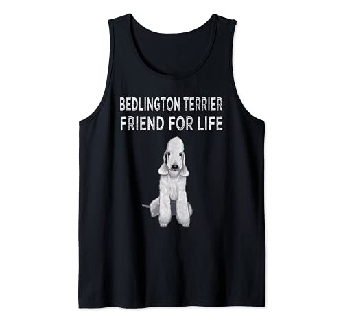 Bedlington Terrier Friend For Life Dog Friendship Tank Top, Black