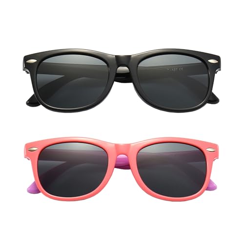 Image of FANNYGO 3 Pack Kids Sunglasses for Boys Girls Kid children's Polarized Sunglasses Age 3-10