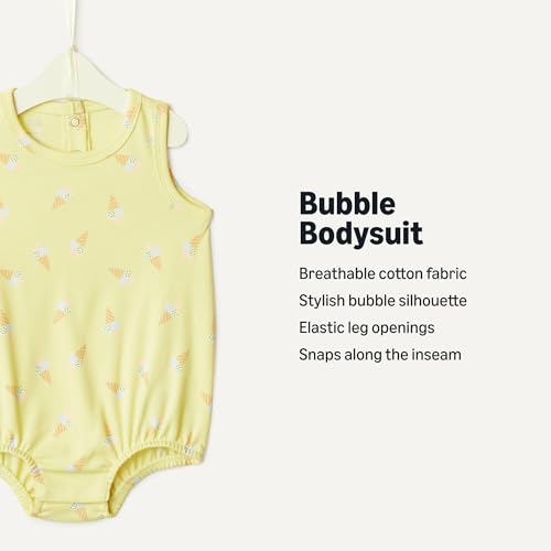 Amazon Essentials Unisex Babies x Sofia Grainge Cotton Interlock Unisex Baby Bubble Bodysuit, Light Yellow Ice Cream, 18 Months - image 3