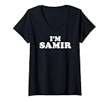 Photo Gallery donna sono samir, mi chiamo samir, sono samir, personalizzato maglietta con collo a v Photo Gallery donna sono samir, mi chiamo samir, sono samir, personalizzato maglietta con collo a v