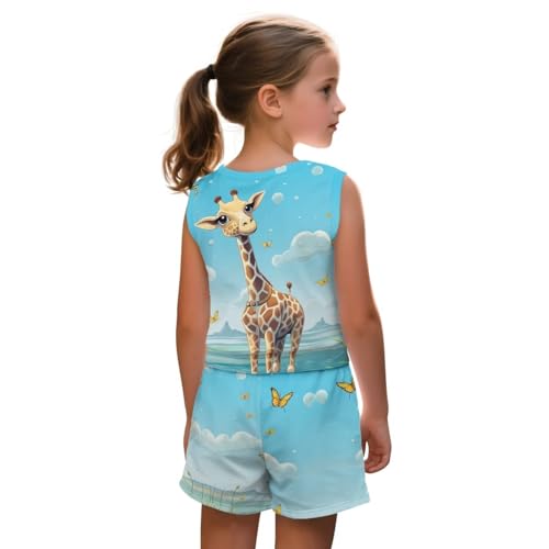 Kids Summer Sleeveless Short Set for Girls Size 5-14 Years Old2