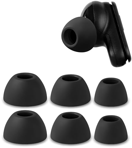 Geiomoo Silicone Ear Tips for Skullcandy Dime 3, Replacement Eartips Earbuds Earpads (Black, L/M/S)
