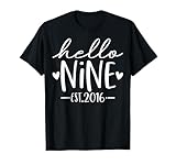 Photo Gallery hello nine est 2016 9 anni 9° compleanno ragazze ragazzi maglietta Photo Gallery hello nine est 2016 9 anni 9° compleanno ragazze ragazzi maglietta