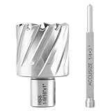 Accusize Industrial Tools H.S.S. Annular Cutter 1-9/16'' by 1'' Cutting Depth in Strong Box with 1Pc Pilot Pin 1/4'' by 3'', 2080-2030Pin