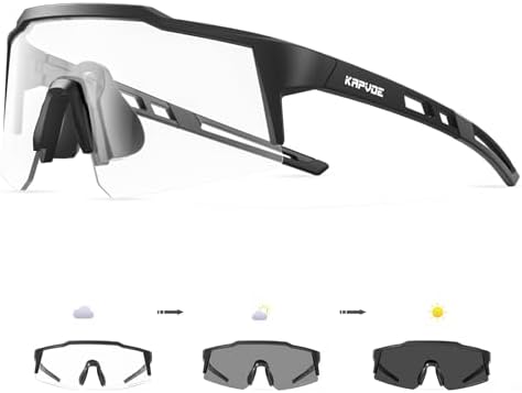 KAPVOE Photochromic Cycling Glasses Men Women Boys Girls Sunglasses MTB Mountain Bike Clear Youth Riding