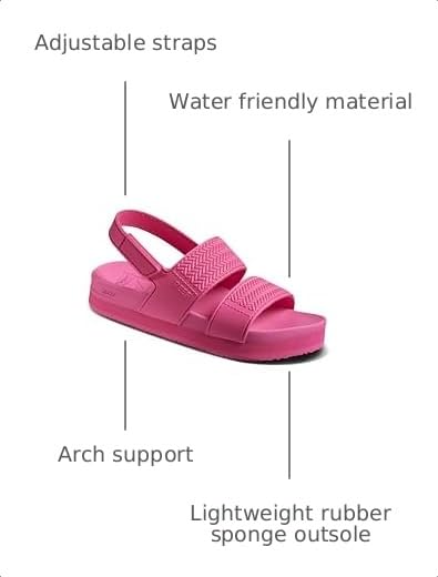 Image of REEF Girls Toddler /Little Kid Water Vista Platform Sandal, Water Friendly, Adjustable Strap