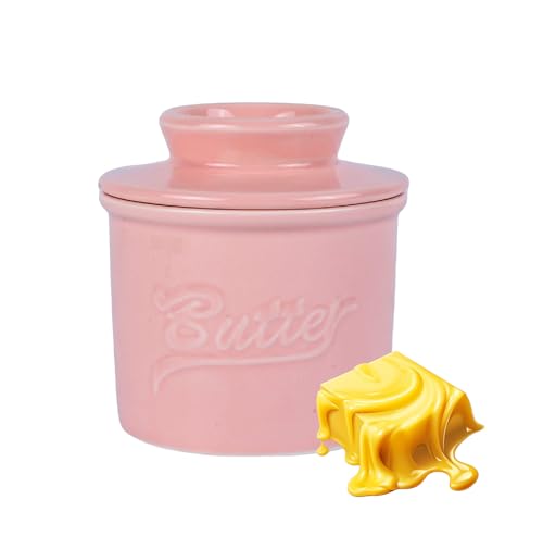 Burriera francese con coperchio, per contatore con linea d'acqua, burriera francese per bancone, rosa